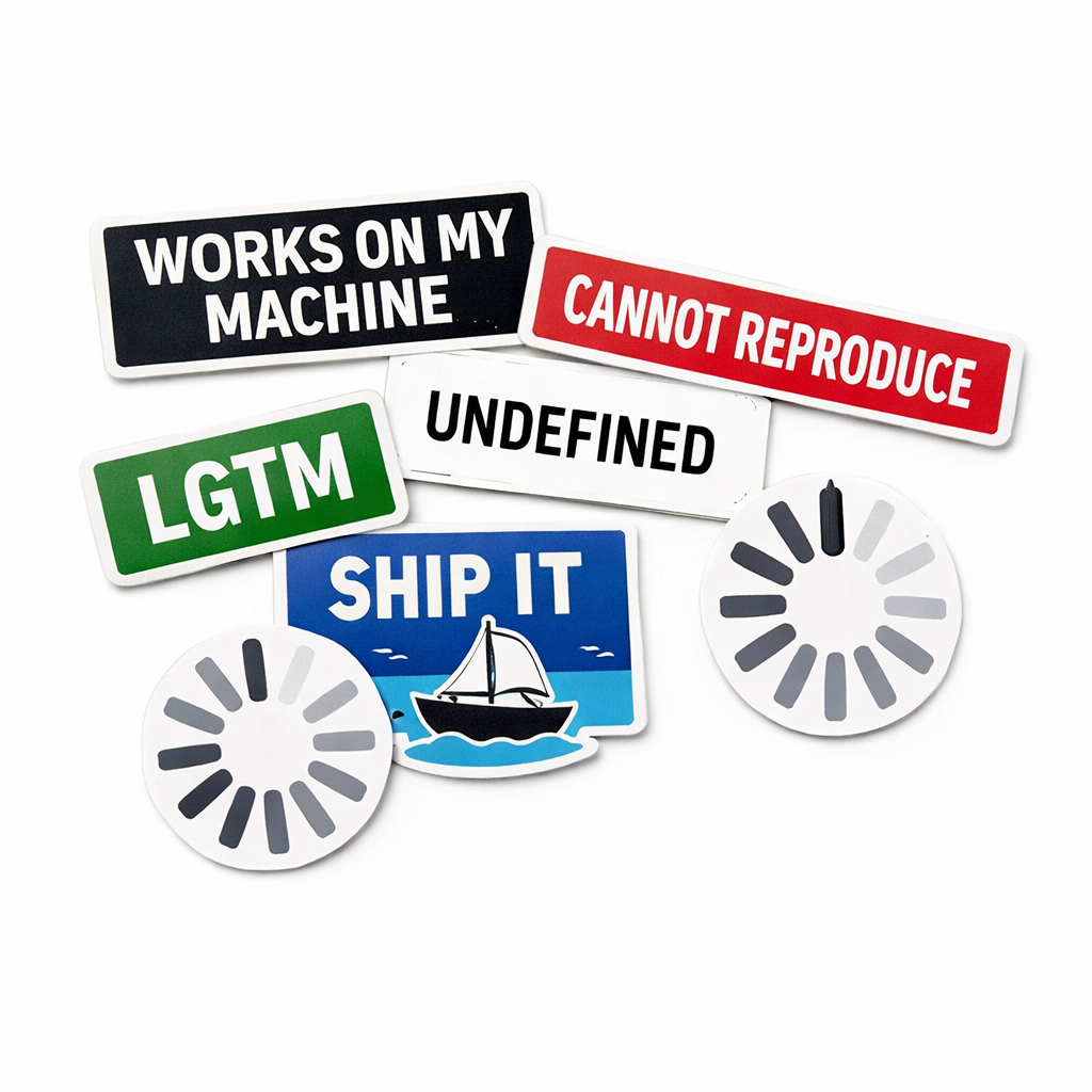 Works On My Cart vinyl sticker pack of 8