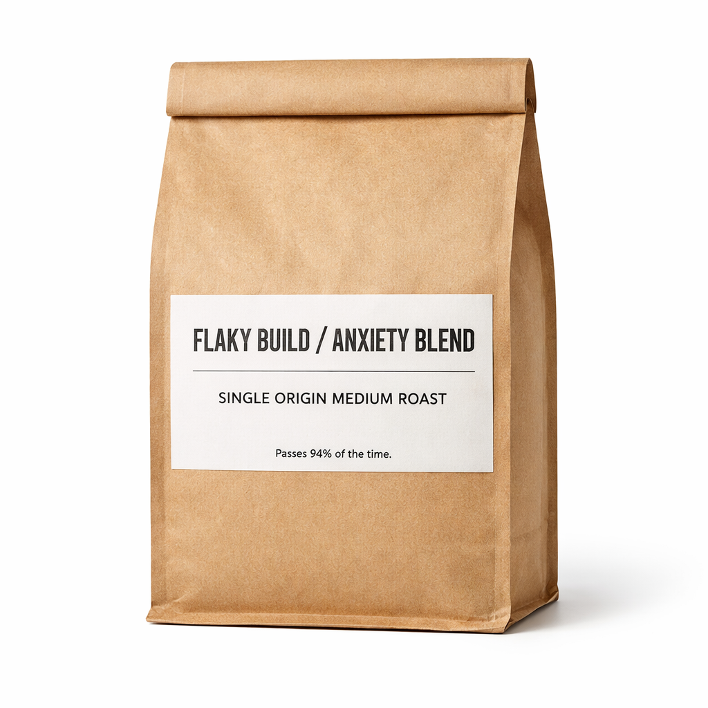 Flaky Build Anxiety Blend single origin coffee bag