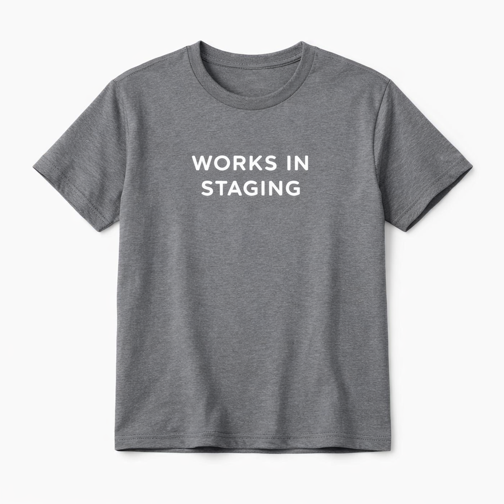 Works in Staging T-Shirt in incident grey