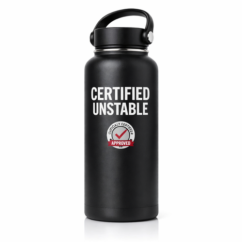 Certified Unstable stainless steel water bottle in matte black