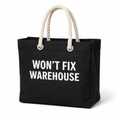 Won't Fix Warehouse canvas tote bag in black